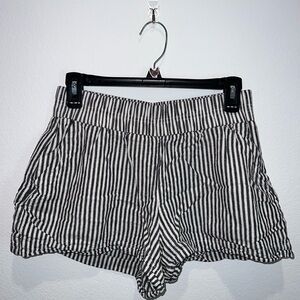 a new day Black and White Striped High Waist Shorts